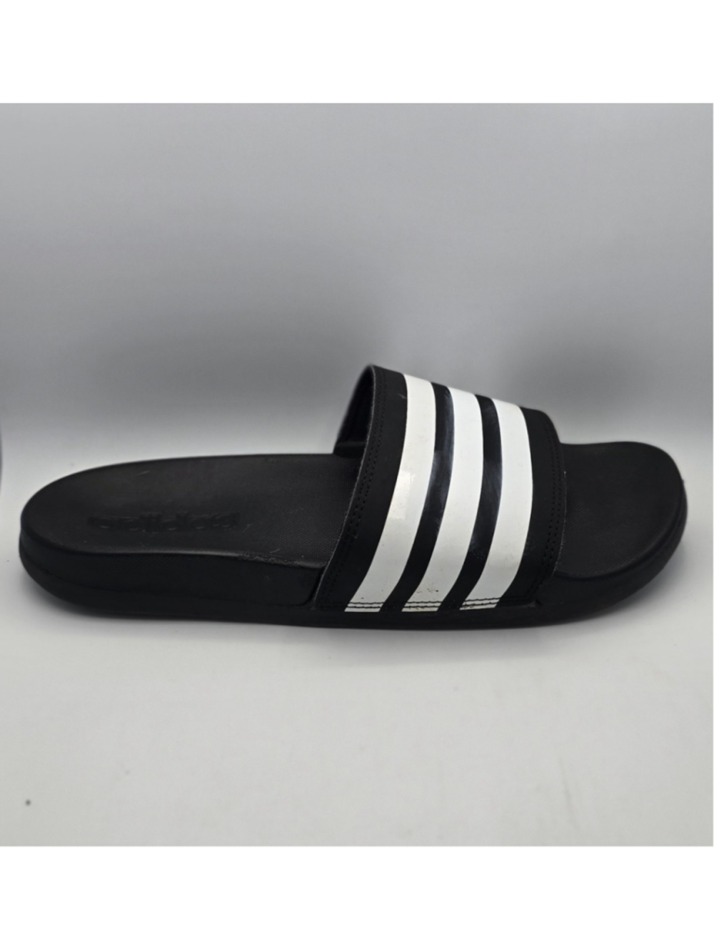Women's Adidas Adilette Slides Sandals Black White Size 6
